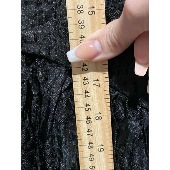 NWOT Endless Rose Texture Floral Organza Black Puff Sleeve Mini Dress Large - Picture 11 of 16